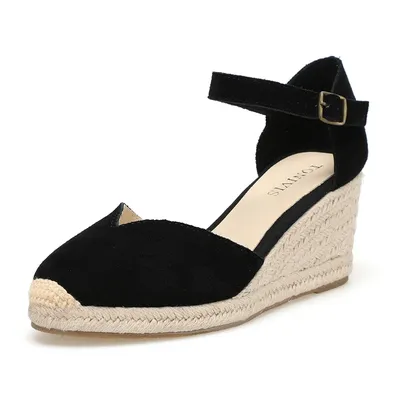 Chaussures à talons compensés en cuir véritable pour femmes sandales avec rinçage et 5-8cm pour