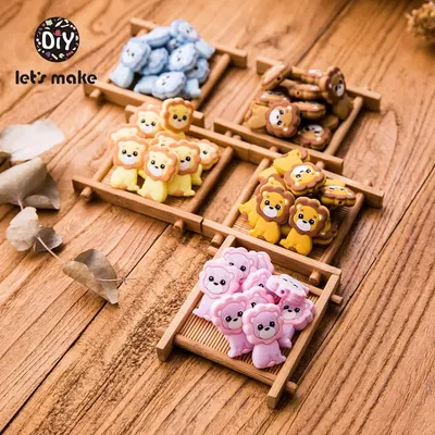 LET'S MAKE – Lot d'anneaux de dentition en forme de lion pour bébé jouets pour le développement