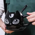 Tasses en céramique chat noir pour enfants tasse à café tasses à lait décoration de la maison