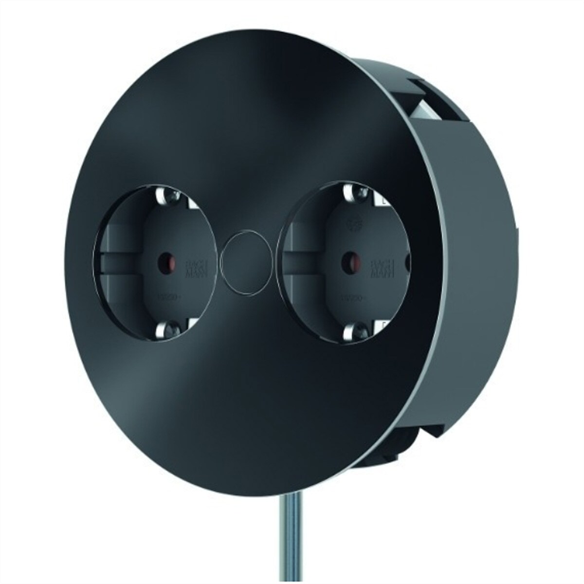 BACHMANN TWIST 2x Schutzkontakt, Aderendhülsen, Schutzkontaktmontagestecker, schwarz, 2 m Image