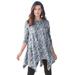 Plus Size Women's Handkerchief Hem Ultimate Tunic by Roaman's in Gray Snake Print (Size 4X) Long Shirt