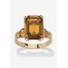 Women's Yellow Gold Plated Simulated Birthstone Ring by PalmBeach Jewelry in November (Size 8)