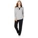 Plus Size Women's 2-Piece Fleece Polo Set by Woman Within in Heather Grey Black (Size 2X)