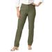 Plus Size Women's Classic Cotton Denim Straight-Leg Jean by Jessica London in Dark Olive Green (Size 26 W) 100% Cotton