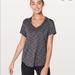 Lululemon Athletica Tops | Lululemon Meant To Move V-Neck Tee Shirt Heathered | Color: Black/Gray | Size: 8