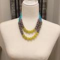 Anthropologie Jewelry | Anthropologie Necklace | Color: Blue/Silver/Yellow | Size: 20”