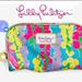 Lilly Pulitzer Bags | Lilly Pulitzer Floral Cosmetic Makeup Bag Metallic Gold Trim New | Color: Green/Pink | Size: Os