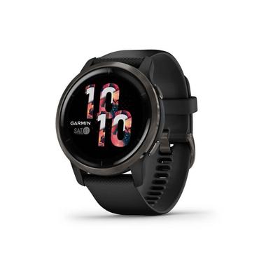 Garmin Venu 2 Watch Slate Stainless Steel Bezel with Black Case and Silicone Band Slate/Black 010-02430-01