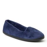 Dearfoams Rebecca Velour Closed Back - Womens M Blue Slipper Medium