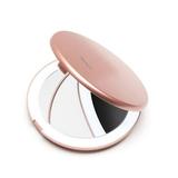 Fancii Compact Magnifying Mirror with Natural LED Lights 1x and 10x Magnification - Natural Daylight Portable Pocket Makeup Mirror for Purses and Travel Rose Gold (Lumi Mini)