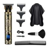 MABOTO 4pcs/set Hair Cutting Kit Electric Clippers LCD Digital Display Home Hair Trimmer USB Rechargeable Hair Cutting Machine Salon Apron Neck Duster Brush Comb