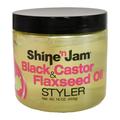 Ampro Shine N Jam Styler Black Castor Flaxseed Oil 16 Oz. Pack of 6