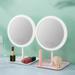 Ludlz Rechargeable Lighted Makeup Mirror USB Rechargeable Adjustable LED Fill Light Makeup Mirror Magnifying Mirror Touch Sensor Dimming Tabletop Round Cosmetic Light Up Mirror