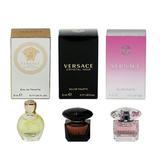 Versace 3 Pack Miniature Gift Set Eros Pour Femme EDT 5ml Crystal Noir EDT 5ml Bright Crystal EDT 5ml
