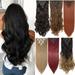 Benehair Clip in Hair Extensions Full Head Long Thick 8 Pieces Hair 18 Clips Curly Wavy Straight Hairpieces 100% Real Natural as Human Best Hair Set 24 Curly Dark Red