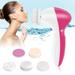 5 in 1 Facial Cleansing Brush- Face Spin Brush Set Deep Cleansing Gentle Exfoliating Removing Blackheads Massaging Face and Body