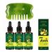 3PCS Hair Growth Serum with 1 Emerald resin comb Ginger Germinal Oil Anti Hair Loss Treatment for Thicker Longer Fuller Healthier Hair