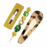 Kitsch Stackable Hair Clips for Women Hair Barrettes for Women - 3pcs (Citrine)