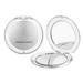 Magnifying Compact Mirror - Snowflakes Elegant Compact Pocket Makeup Mirror Double Sided 1x/10x Magnification Cosmetic Mirrors Handheld Portable for Travel and Purses (Silver)