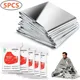 Couverture de survie thermique en Mylar lot de 5 couvertures d'urgence en feuille d'argent