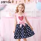 DXTON – robe d'été en coton pour fille paillettes motif cœur avec nœud papillon vêtements