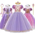 Disney-Robe de princesse Raiponce pour filles costume cosplay pour enfants robe de Rhde fête