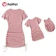 PatPat-robes mère-fille vêtements assortis pour la famille Mini-robes en coton à manches courtes