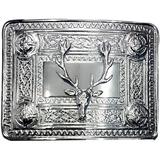 Scottish Kilt Belt Buckle Stag Head Chrome Finish