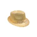 Mozlly Glamorous Sequin Fedora Hat, 11" Retro Disco Funky Glitter Costume Unisex Party Props Favor Novelty Accessory (Gold)