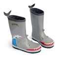 Kidorable Little Boys Grey Shark Wave Print Rubber Rain Boots 5-10 Toddler