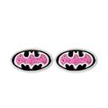 Sterling Silver Crystal Batman Earrings