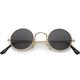 True Vintage Small Thin Frame Circle Sunglasses Neutral Colored Lens 42mm (Gold / Smoke)