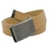 Boys School Uniform Distressed Silver Flip Top Military Belt Buckle with Canvas Web Belt Small Khaki