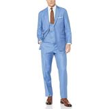 Adam Baker by Needle & Stitch 12965 Men's 3-Piece Peak Lapel Modern Fit Suit- Blue 38R