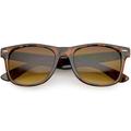 Classic Horn Rimmed Sunglasses Wide Arms Gradient Square Lens 55mm (Tortoise / Amber)