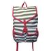 Gray and White Stripe with Pink Trim High Fashion Print Multi Purpose Utility Backpack Back pack with 2 Large Exterior Pockets
