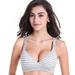 Majestic Mommy Designer Everyday Nursing Bra Soft Cup Cotton Maternity Bra - Gray Stripe