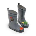 Kidorable Little Boys Grey Dragon Knight Print Rubber Rain Boots 5-10 Toddler