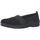 Easy Street Women's Lovey Flat, Black Suede Leather/Black Go