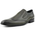 Amali Mens Perforated Wing Tip Patent Vico Oxford Loafer Slip On Dress Shoe Olive Size 11