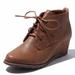 Women's Lace Up Oxford Wedge Booties Bootie Ankle High Heels Autumn Winter Comfortable Thick Boots Wild Martin Fashion Round Toe for Women Amanda-01