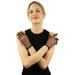 Elegant 1930s Sheer Transparent Stretch Wrist Length Dressy Evening Gloves Black