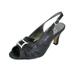 FLORAL Nadine Women's Wide Width Peep Toe Dress Slingback with Jewels BLACK 9.5