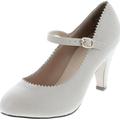 Chase and Chloe Kimmy-38 Jagged Edge Vintage Mary Jane Strap Pump Heel