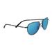 Serengeti Alghero 58mm Polarized 555nm Blue Aviator Sunglasses (Matte Black)