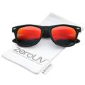 zeroUV - Rubberized Frame Mirror Polarized Lens Square Horn Rimmed Sunglasses 55mm - 55mm