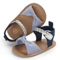 Styles I Love Baby Toddler Girl Bowknot Sandals Soft Sole Anti-slip Crib Shoes Prewalker 0-18M, 5 Colors (Light Blue + Silver, 0-6 Months)