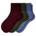 Sierra Socks Women's Diabetic 3 Pair 100% Cotton Ankle Turn Cuff Seamless Toe Socks (12, Fits US Shoe Size: 11 - 12, (A1 (Wine/Blue/Green))