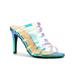Allegra K Women's Colorful Strappy Stiletto Heeled Slides Sandals