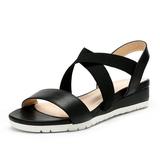 DREAM PAIRS Wedge Sandals for Women, Casual Open Toe Ankle Strap Platform Cute Slingback Beach Wedge Sandals KARELY-1 BLACK size 8.5